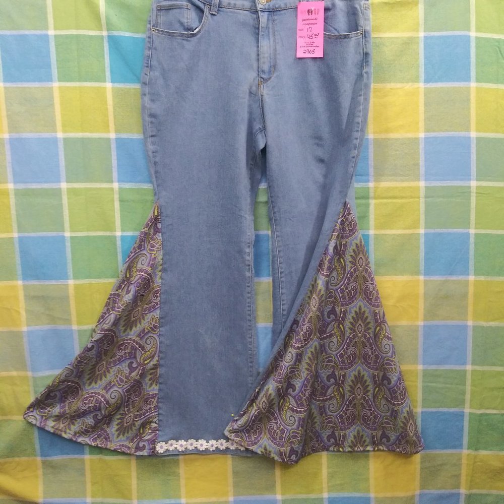 2305 Jeaniemade Size 17 No Boundaries Stretch Bell-Bottoms